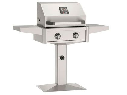 AOG T-Series 24-Inch 2-Burner Gas Grill on Patio Post Base