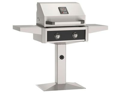 AOG T-Series 24-Inch 2-Burner Gas Grill on Patio Post Base - Black
