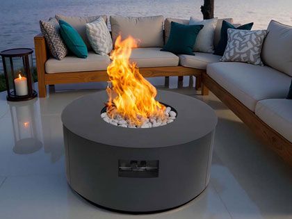 Warming Trends 140K BTU 42-Inch AON Powder-Coated Steel Circular Fire Table with CROSSFIRE 2.0 Brass Burner 