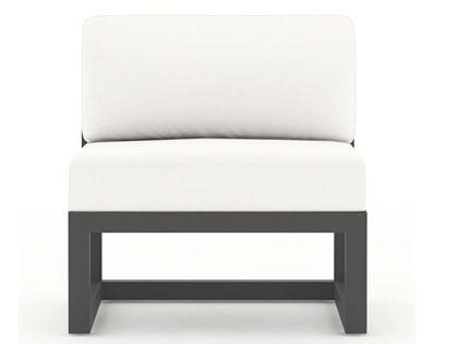Harmonia Living Avion Slate Grey Aluminum Armless Middle Seat