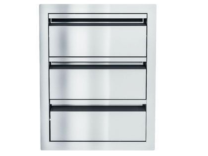 Sunstone Aruba Series Sleek Style 16-Inch Stainless Steel Triple Drawer