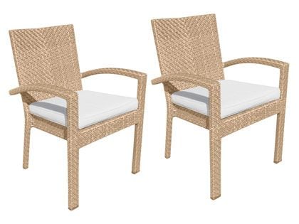 Panama Jack Austin Dining Arm Chairs with Cushion - Set of 2