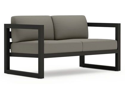 Harmonia Living Avion Black Outdoor Loveseat