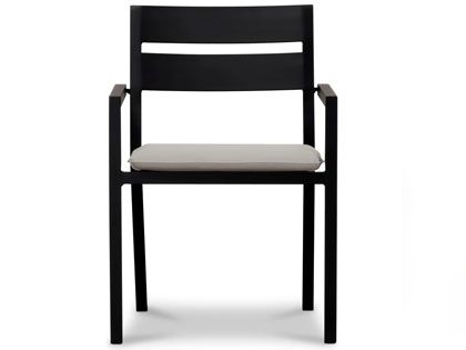 Harmonia Living Avion Black Aluminum Outdoor Dining Arm Chair