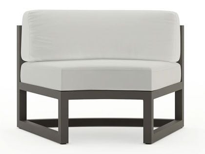 Harmonia Living Avion Slate Grey Aluminum Curve Seat (Pack of 2)