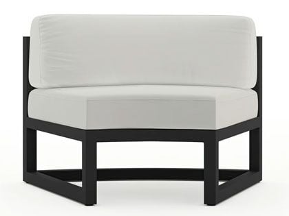 Harmonia Living Avion Black Aluminum Curve Seat (Pack of 2)