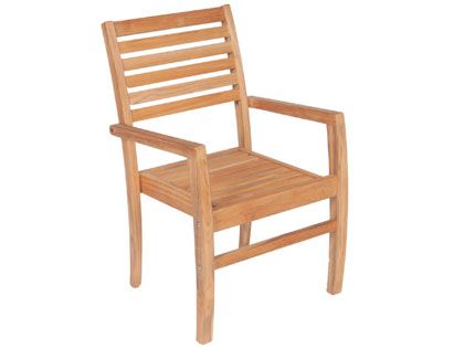 Avant Stacking Teak Patio Dining Arm Chair