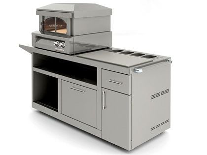 Alfresco Countertop Gas Pizza Oven on Deluxe Pizza Oven Prep Cart