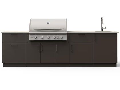 Blaze Sunset 10-Ft Outdoor Kitchen Island with 40-Inch Premium LTE+ Gas Grill, Sink & Faucet
