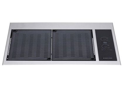Kenyon Texan 2-Zone Built-In 3000 Watt 240V Electric Grill With No Lid, Mounting Holes & Lite Touch Control 