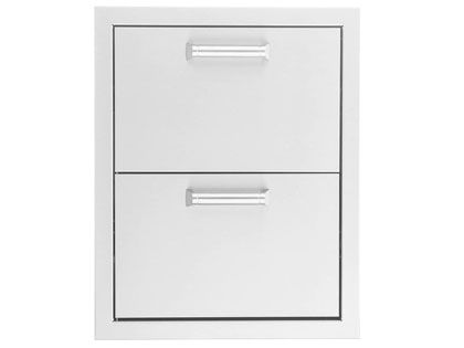 Black Diamond 16-inch Stainless Steel Double Access Drawer - Contemporary Handle