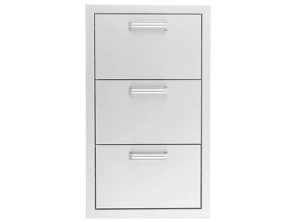 Black Diamond 16-inch Stainless Steel Triple Access Drawer - Contemporary Handle