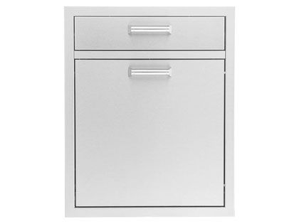 Black Diamond 20-inch Stainless Steel Single Drawer with Roll-Out Trash & Recycling Bin Combo - Contemporary Handle