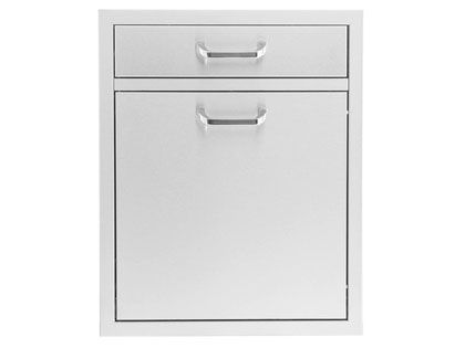 Black Diamond 20-inch Stainless Steel Single Drawer with Roll-Out Trash & Recycling Bin Combo