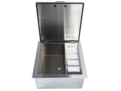 Black Diamond 25-inch Drop-In Ice Bin Cooler with Condiment Holder - Contemporary Handle