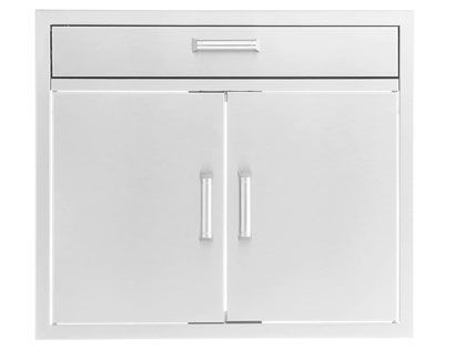 Black Diamond 30-inch Stainless Steel Double Door & Single Drawer Combo - Contemporary Handle