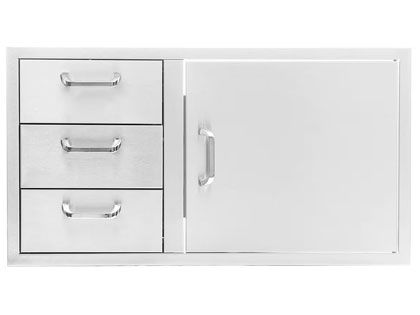 Black Diamond 39-inch Stainless Steel Reversible Access Door & Triple Drawer Combo