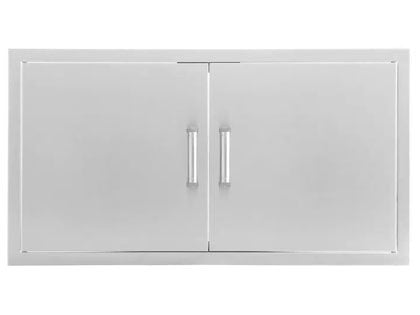 Black Diamond 40-Inch Stainless Steel Double Access Door - Contemporary Handle