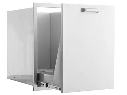Black Diamond 20-inch Stainless Steel Roll-Out Double Trash & Recycling Bin - Contemporary Handle