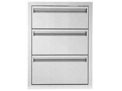 Black Diamond 16-inch Stainless Steel Flush Handles Triple Access Drawer 