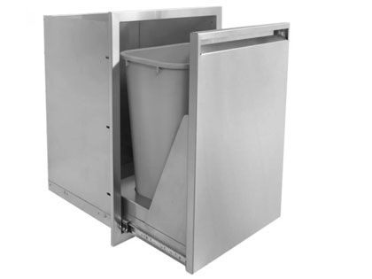 Black Diamond 20-inch Stainless Steel Flush Handle Roll-Out Double Trash & Recycling Bin