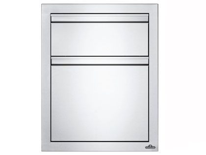 Napoleon 18-Inch Stainless Steel Double Drawer with Waste Bin