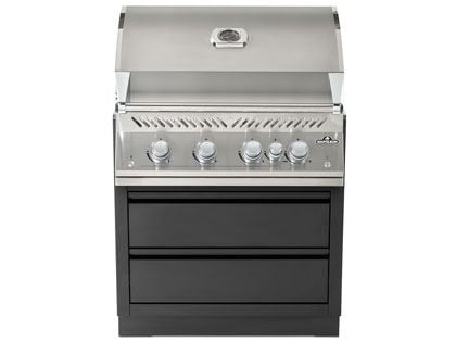 Napoleon 700 Series 32-Inch Gas Grill with Infrared Rear Burner & Rotisserie Kit with Under Grill Cabinet Module