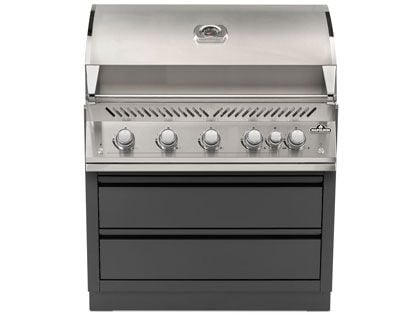 Napoleon 700 Series 38-Inch Gas Grill with Infrared Rear Burner & Rotisserie Kit with Under Grill Cabinet Module