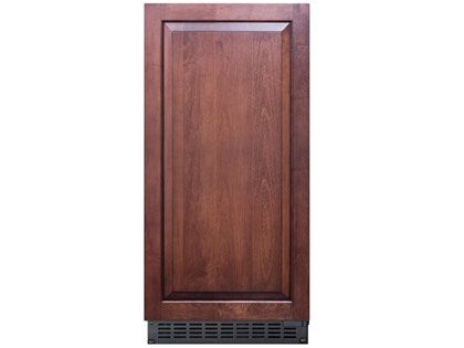 Summit Commercial 62 Lb. 15-Inch Outdoor Rated Clear Ice Maker With Drain Pump - Custom Panel Ready