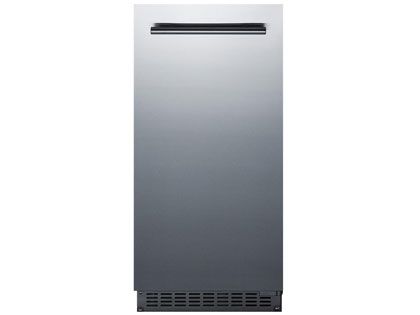 Summit Commercial 62 Lb. 15-Inch Outdoor Rated Clear Ice Maker With Drain Pump - Stainless Steel