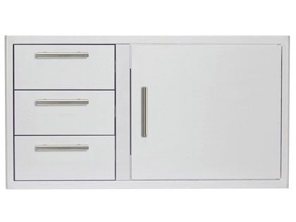 Blaze 39-Inch Stainless Steel Access Door & Triple Drawer Combo with LED Lighting & Soft Close