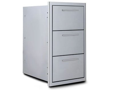 Blaze 16-Inch Stainless Steel Triple Access Drawer with LED Lighting