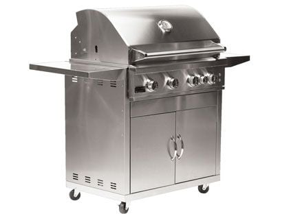 Broilmaster B-Series Deluxe 32-Inch Stainless Steel Freestanding Gas Grill with Rear Infrared Burner - Marine Grade