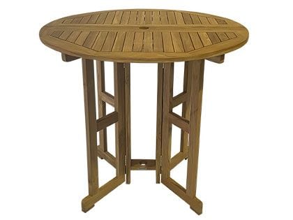 Admiral Teak 45-Inch Round Bar Table with Drop Leaf