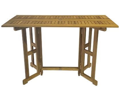 Admiral Teak 64-Inch Rectangular Bar Table with Drop Leaf