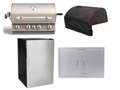bull angus 4-piece 4-burner outdoor kitchen package

