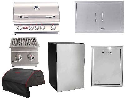 bull angus 6-piece 4-burner outdoor kitchen package
