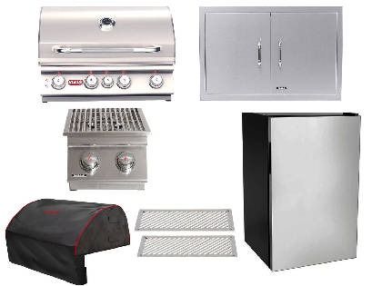 bull angus 7-piece 4-burner outdoor kitchen package
