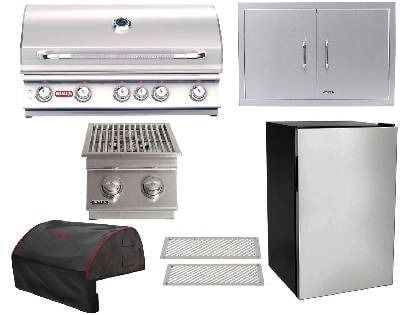 bull brahma 7-piece 5-burner outdoor kitchen package
