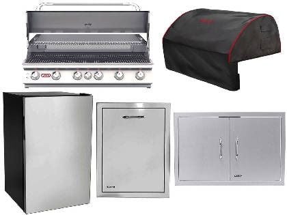 bull diablo 5-piece 6-burner outdoor kitchen package
