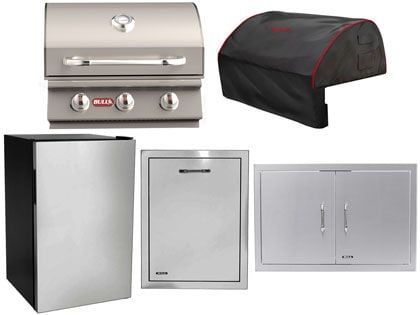 bull steer 5-piece 3-burner outdoor kitchen package
