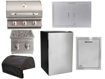 bull steer 6-piece 3-burner outdoor kitchen package
