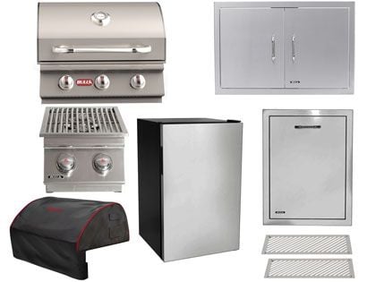 bull steer 8-piece 3-burner outdoor kitchen package
