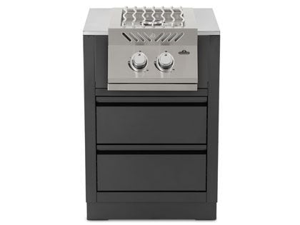 Napoleon 500 Series Inline Dual Range Top Burner with Stainless Steel Cover and OASIS Under Grill Cabinet