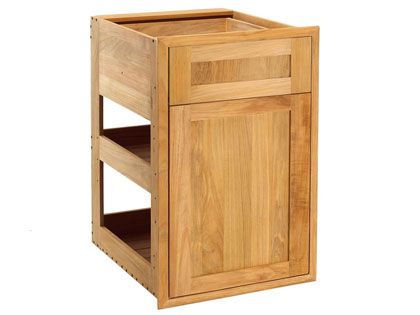 Pacific Teak Millworks 18-Inch Shaker Panel Teak Wood Drawer/Door Combo with Shelf
