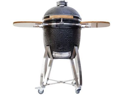 Coyote Asado Ceramic Smoker on Cart with Side Shelves C1CHCS-FS