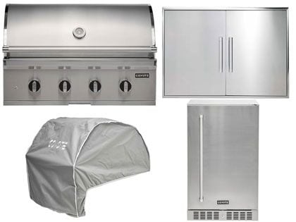 Coyote 4-Piece CL-Series 36-Inch 4-Burner Gas Grill Outdoor Kitchen Package