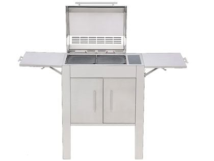 Kenyon Texan 2-Zone 3000 Watt 240V Touch Control Electric Grill & Stand with Single Piece Lid