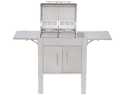 Kenyon Texan 2-Zone 3000 Watt 240V IntelliKEN Touch Control Electric Grill & Stand with Split Lid