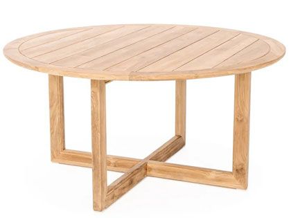 Harmonia Living Caldas Teak 50-Inch 4-Seat Round Dining Table